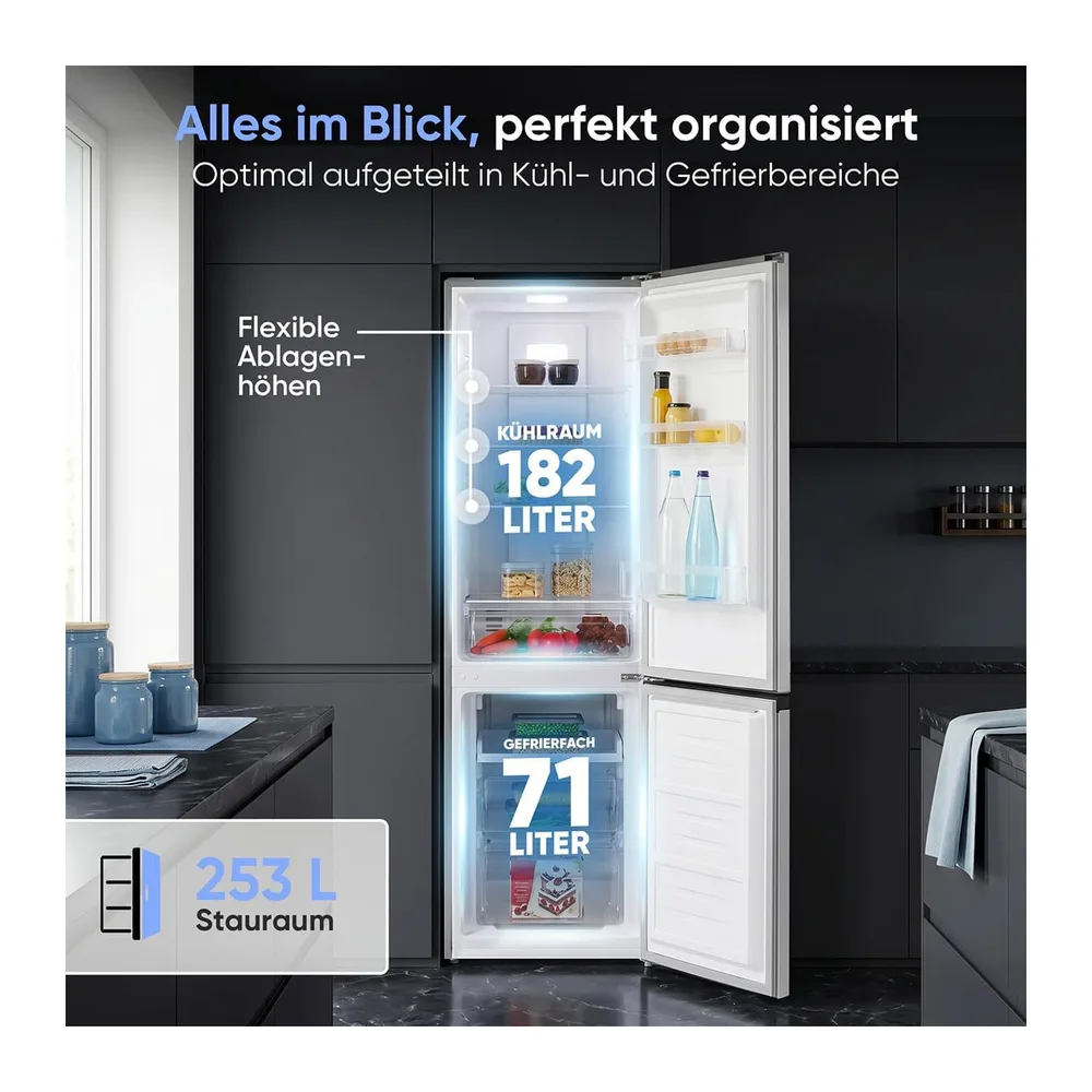 Bomann® Kühlschrank mit Gefrierfach | Energieklasse C | 181cm | NoFrost | 5 Jahre Kompressor-Garantie | Kühl — 4