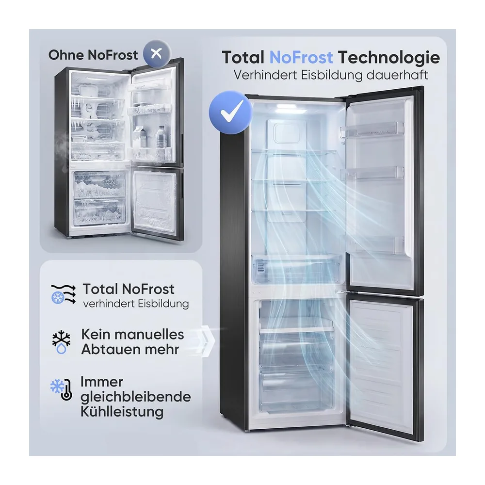 Bomann® Kühlschrank mit Gefrierfach | Energieklasse C | 181cm | NoFrost | 5 Jahre Kompressor-Garantie | Kühl — 2