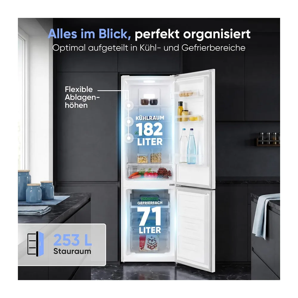 Bomann® Kühlschrank mit Gefrierfach | Energieklasse C | 181cm | NoFrost | 5 Jahre Kompressor-Garantie | Kühl — 4