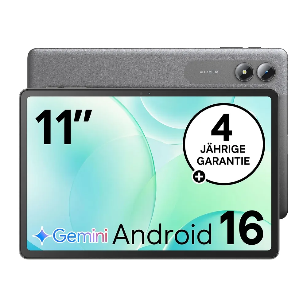 TABWEE 11 Zoll Tablet Android 16, 4 Jahre Garantie, 64GB ROM+4TB Tablet PC