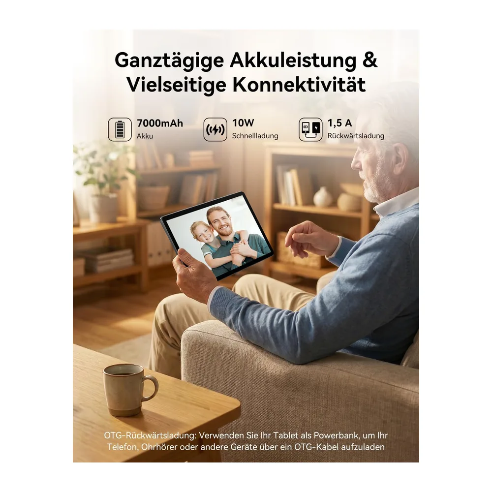 TABWEE 11 Zoll Tablet Android 16, 4 Jahre Garantie, 64GB ROM+4TB Tablet PC — 5