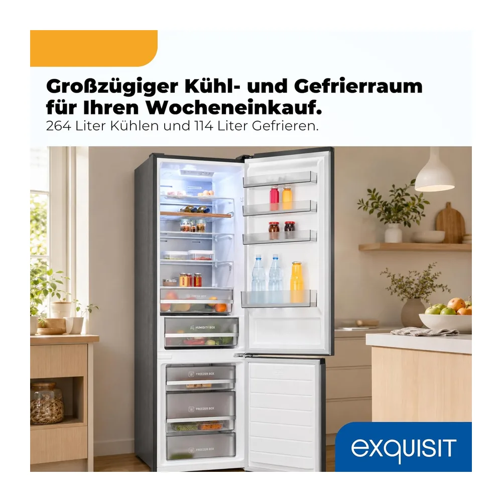 Exquisit Kühl-Gefrierkombination No Frost 378 l — 5