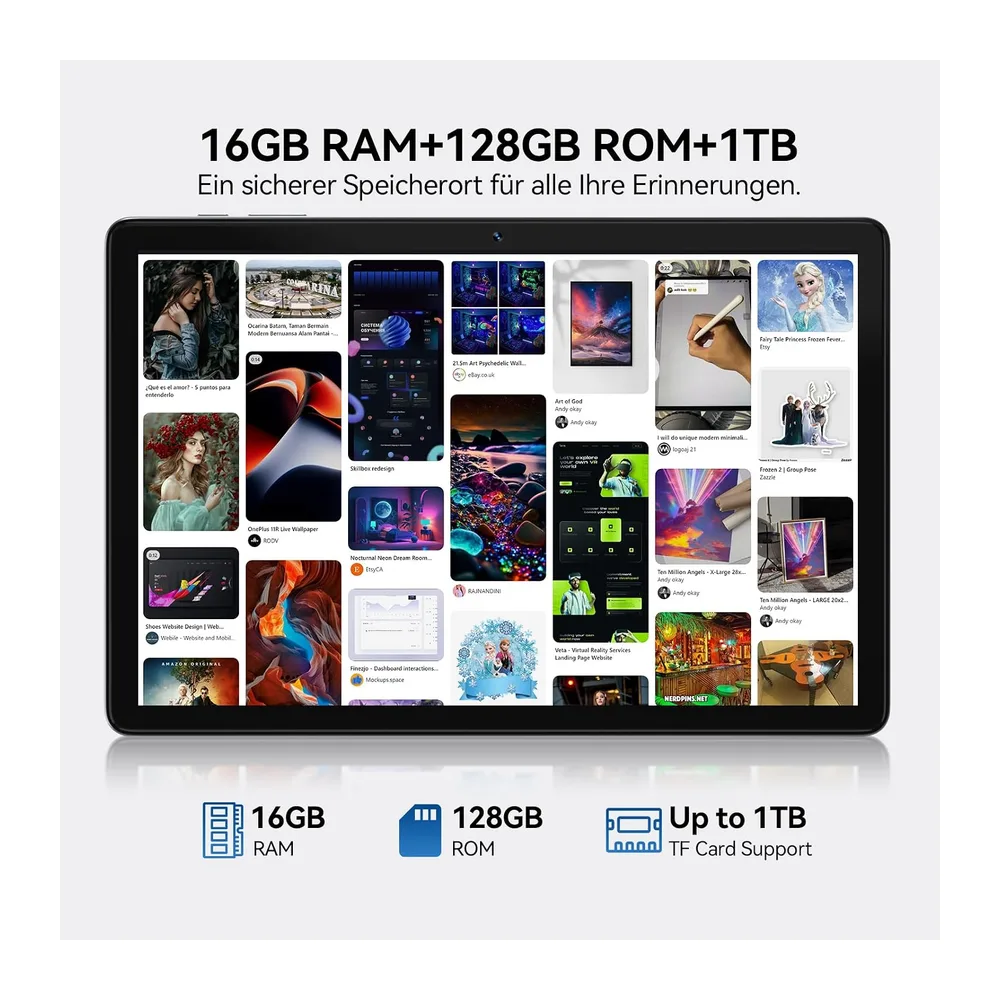 Tablet 10 Zoll Android 16 Octa-Core Tablet 16GB RAM + 128GB Tablets mit Tastatur Maus & Stift — 3