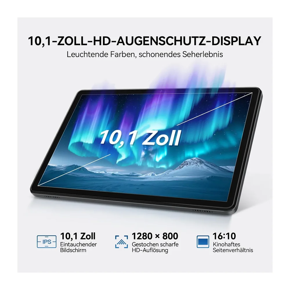 Tablet 10 Zoll Android 16 Octa-Core Tablet 16GB RAM + 128GB Tablets mit Tastatur Maus & Stift — 5