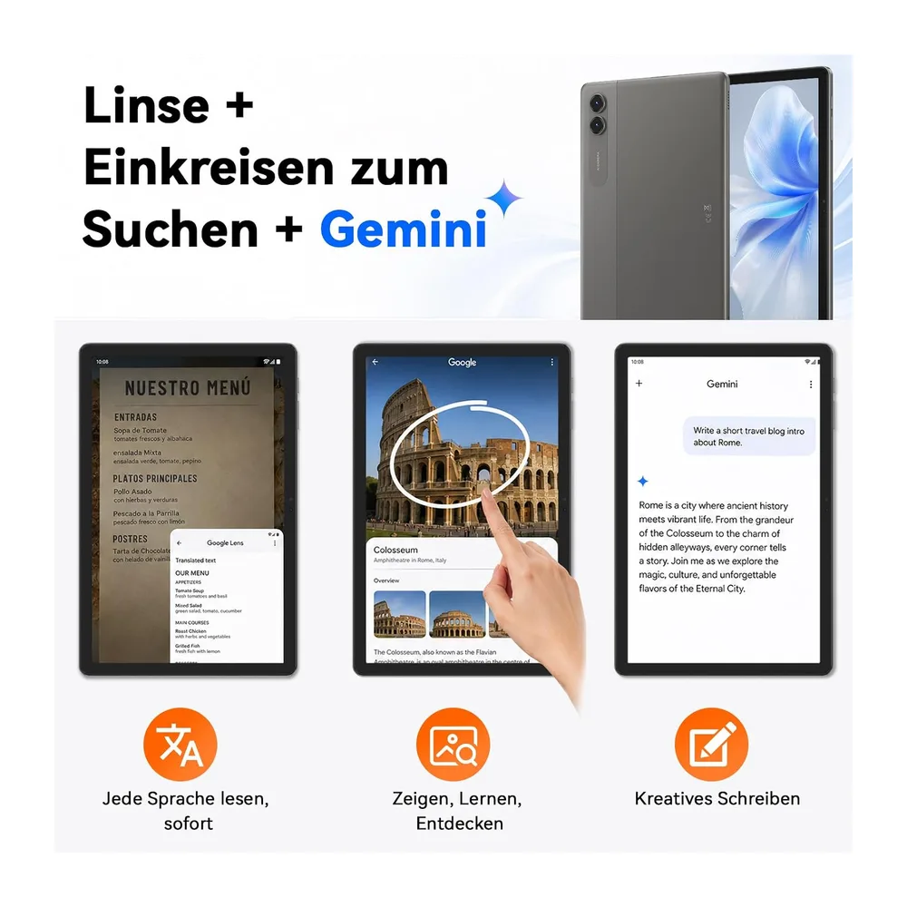 Tablet 11 Zoll Android 16 mit Tastatur, 32GB+256GB, 2TB, 90Hz, 8000mAh — 5