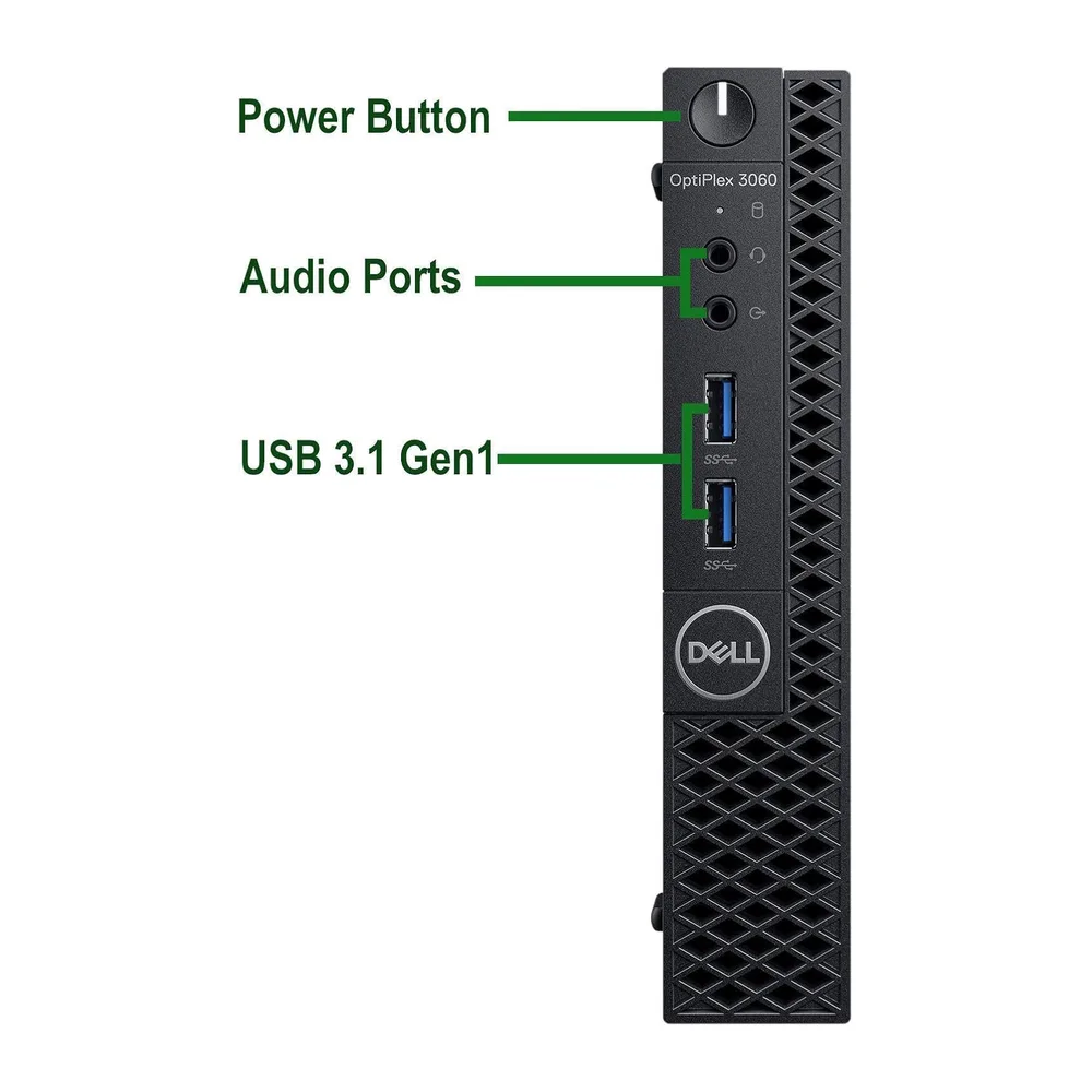 Dell Optiplex 3060 Mini Desktop-PC, Intel Core i5-8400T, 8 GB RAM, 256 GB SSD, US-Tastatur, QWERTY, WLAN, — 5