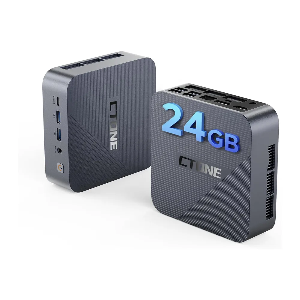 CTONE Mini PC i5-12450H, 24GB RAM, 512GB SSD, Triple 4K Display