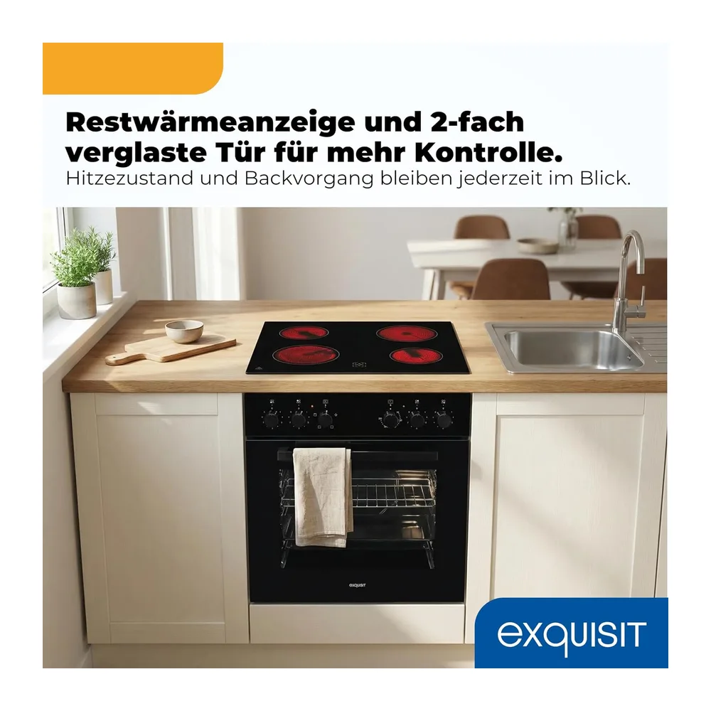 Exquisit Herd-Set EHE5246 mit Glaskeramikkochfeld — 5