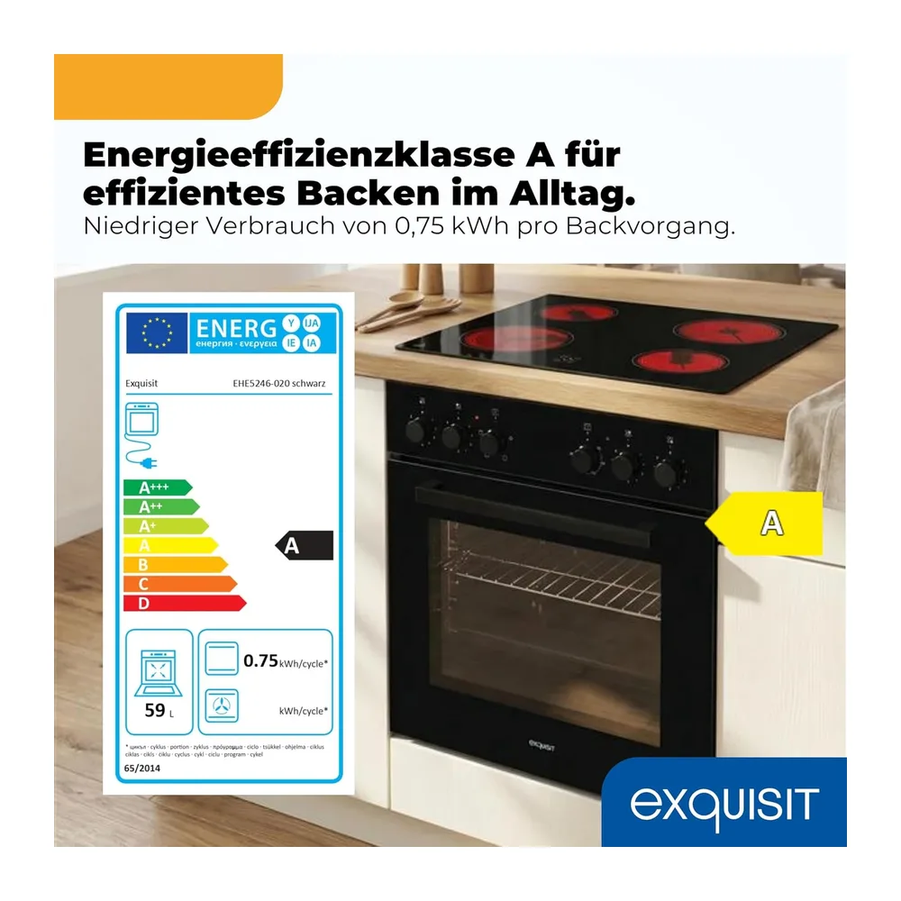 Exquisit Herd-Set EHE5246 mit Glaskeramikkochfeld — 6