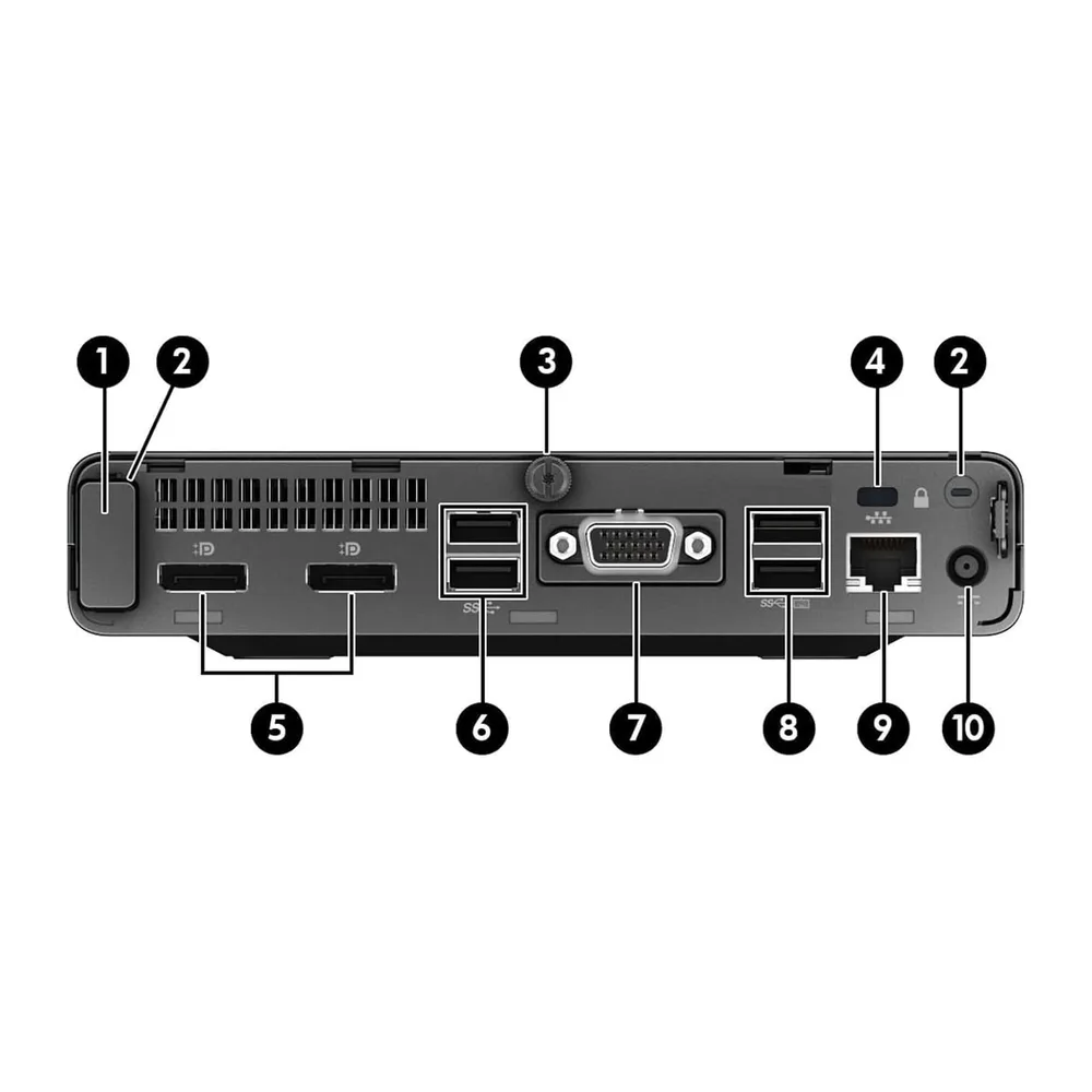 HP ProDesk 405 G4 Mini Desktop PC, AMD Ryzen 5 Pro 2400G, 8 GB RAM, 256 GB SSD, WLAN, Bluetooth, US QWERTY — 3