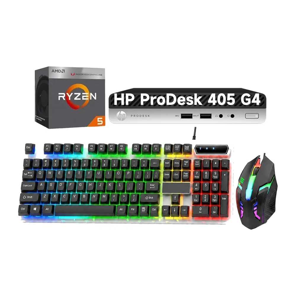 HP ProDesk 405 G4 Mini Desktop PC, AMD Ryzen 5 Pro 2400G, 8 GB RAM, 256 GB SSD, WLAN, Bluetooth, US QWERTY — 5