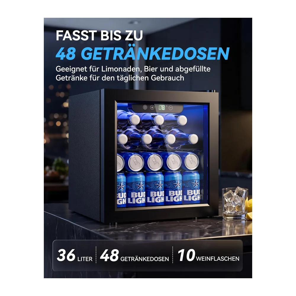 TRIUMPHKEY 36L Mini Kühlschrank, Leiser Getränkekühlschrank [Energieklasse E] — 3