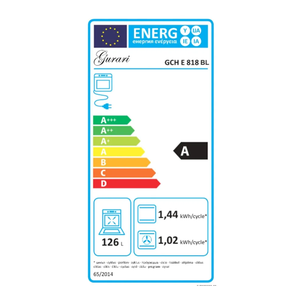 Gurari Gasherd 90 cm GCH E 818 BL • Gas Elektro Standherd Schwarz • 126L XXL Backofen mit Air Fry & Drehspieß — 6