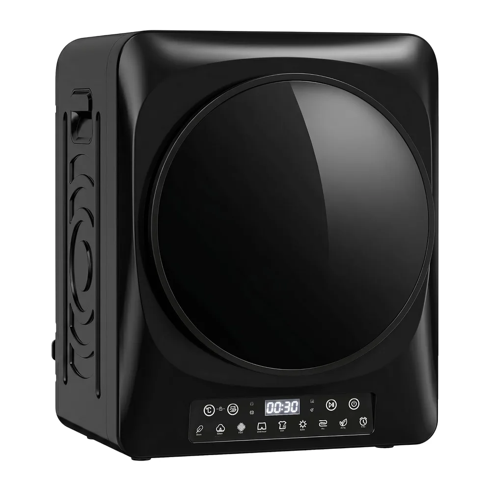HOMCOM Wäschetrockner 5 kg Mini Ablufttrockner 9 Programmen 1000W Schwarz [Energieklasse G]