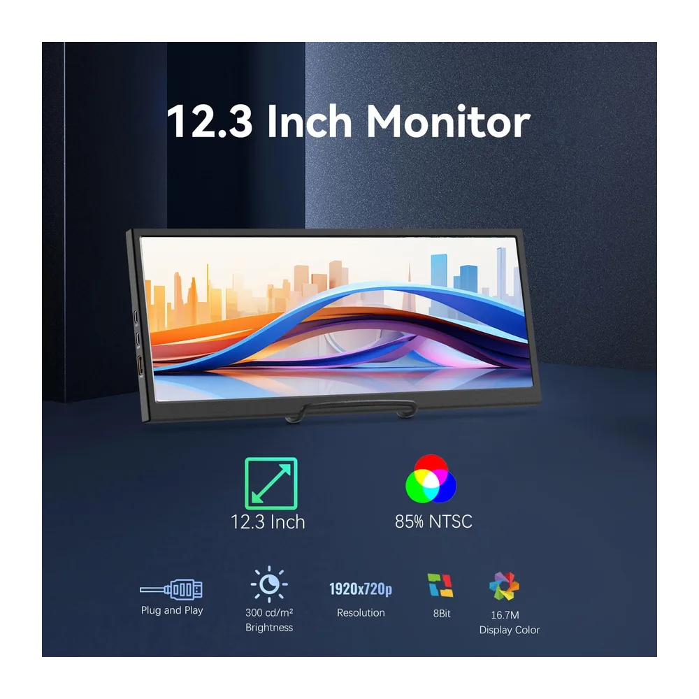 Prechen Tragbarer Sekundärer 12,3-Zoll-Monitor mit HDMI und USB-C — 4