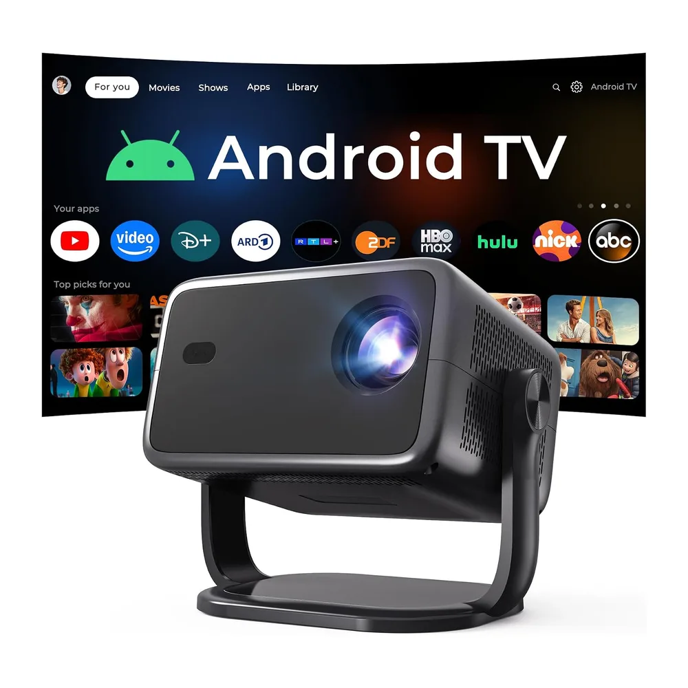 4K Unterstützung Smart Beamer KI Sprachsteuerung & Fernbedienung per App