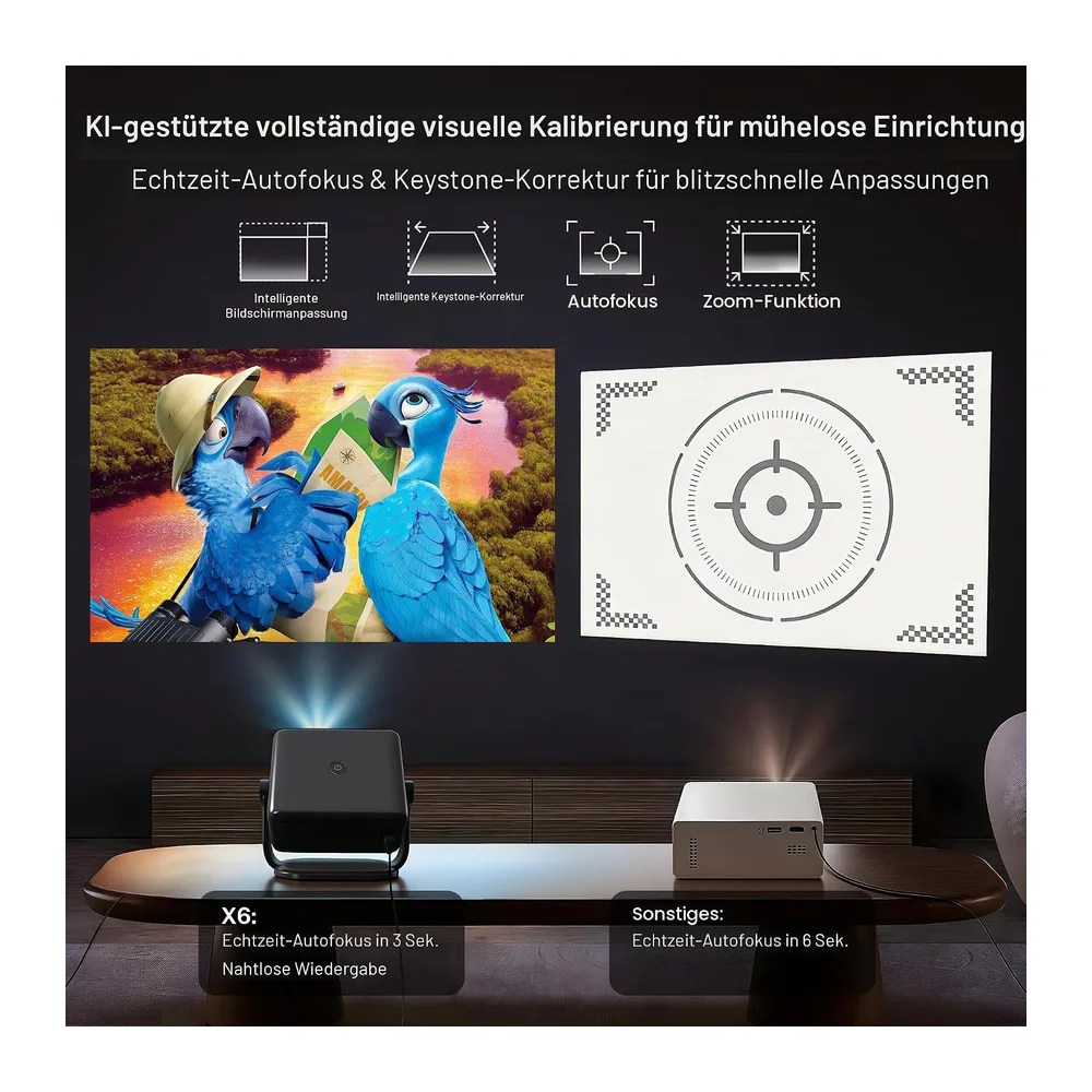 4K Unterstützung Smart Beamer KI Sprachsteuerung & Fernbedienung per App — 4