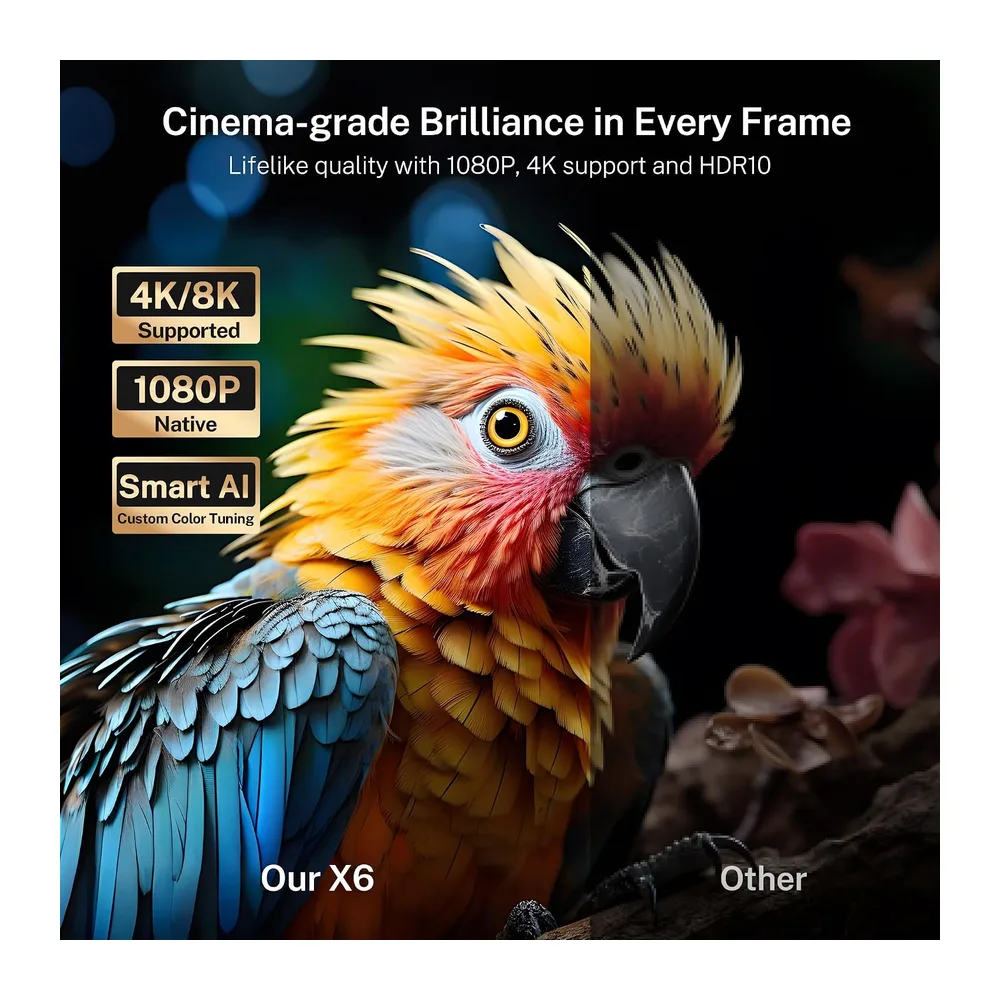 4K Unterstützung Smart Beamer KI Sprachsteuerung & Fernbedienung per App — 5