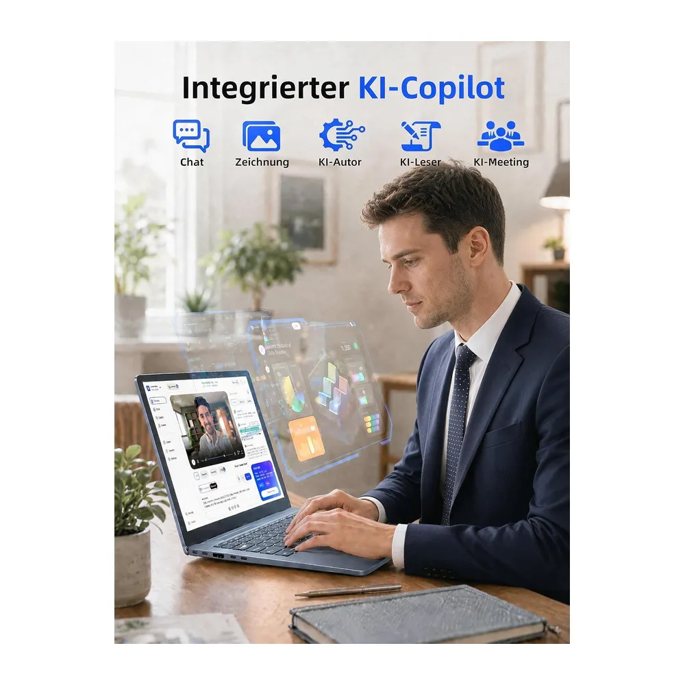 18,5 Zoll Laptop AI-Unterstützung 16GB RAM 256GB SSD — 3