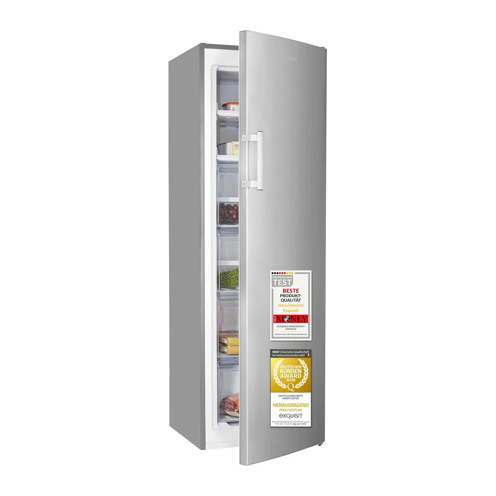 Exquisit Gefrierschrank 204 l No Frost | Energieklasse C | Schnellgefrieren | digitale Temperaturanzeige |
