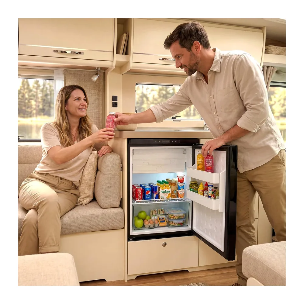 Arebos Wohnmobil Kompressor Kühlschrank 65L mit Gefrierfach — 2