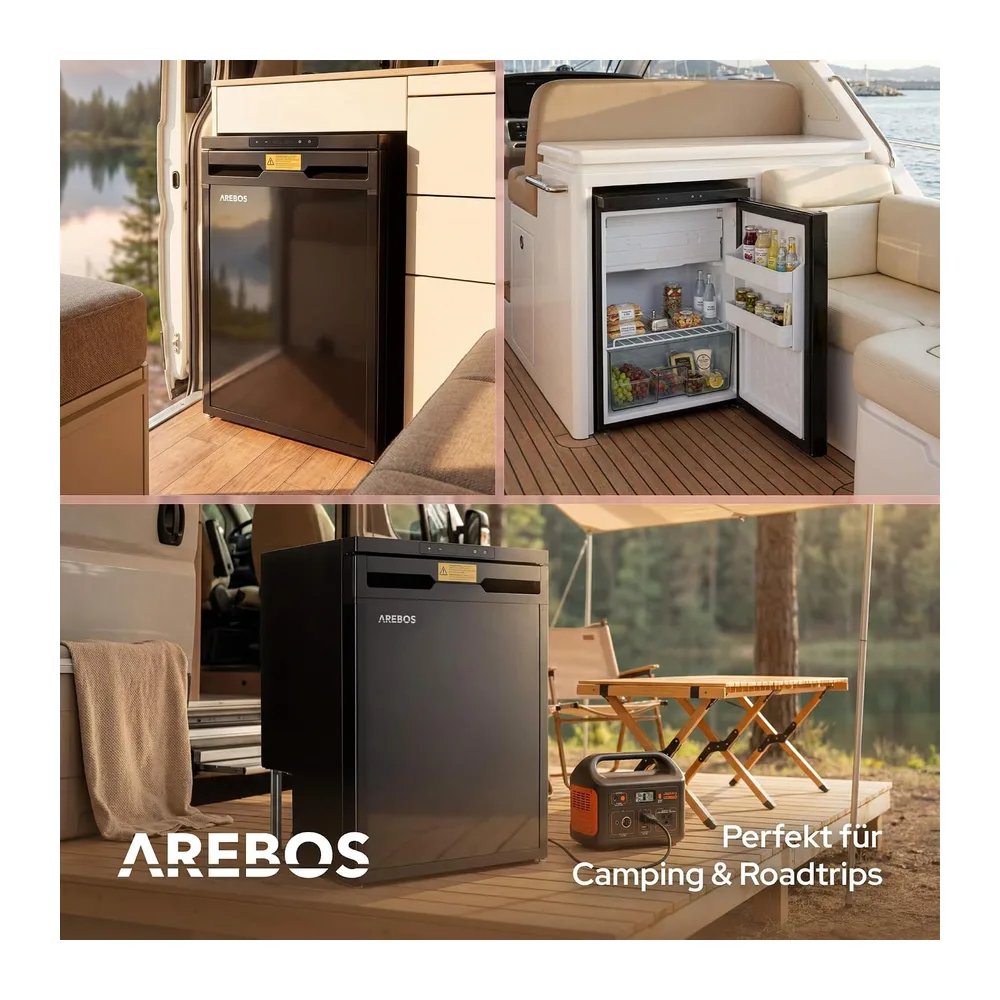 Arebos Wohnmobil Kompressor Kühlschrank 65L mit Gefrierfach — 5