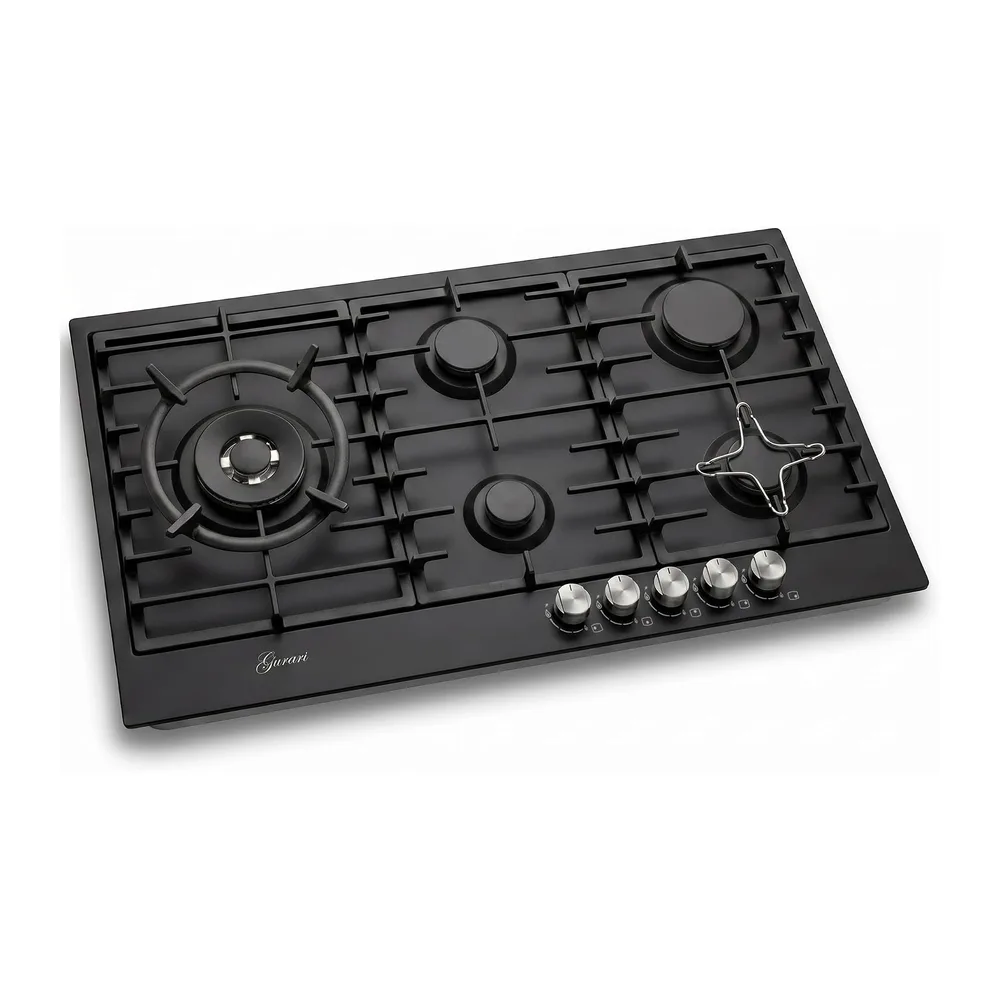 Gurari Gaskochfeld 90 cm GCH FB 905 BL • Autarkes Gas Kochfeld Schwarz Emaille • 5 Gasbrenner mit 4,0 kW WOK — 4