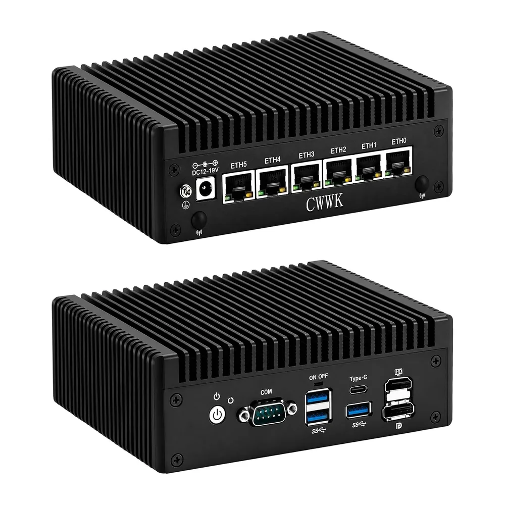 CWWK Mini PC Firewall Hardware, i3-8130U, 6 x 2.5GbE i226-V, Fanless Mini Computer Box, OPNsense Micro