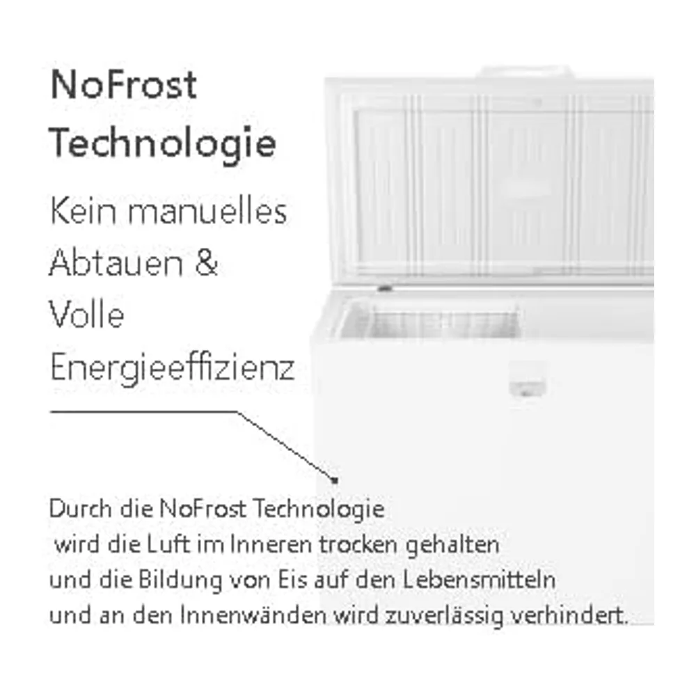 SCHOEPF – GTNF280SD NO-FROST Gefriertruhe - nie wieder abtauen - 277 L – 84,7 x 111,4 x 63 cm – Energieklasse — 5