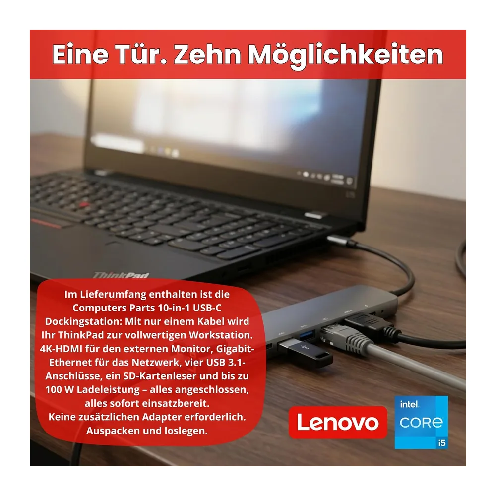 Lenovo ThinkPad L15 Notebook Refurbished 15.6 Zoll Full HD — 6
