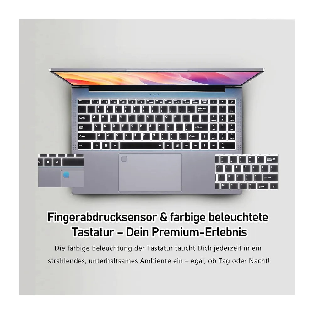 Laptop 15,6 Zoll, AMD Ryzen 3000er-Serie, 8 GB RAM, 256 GB SSD, Windows 11 Pro, FHD IPS Notebook, Wi-Fi 6, — 3