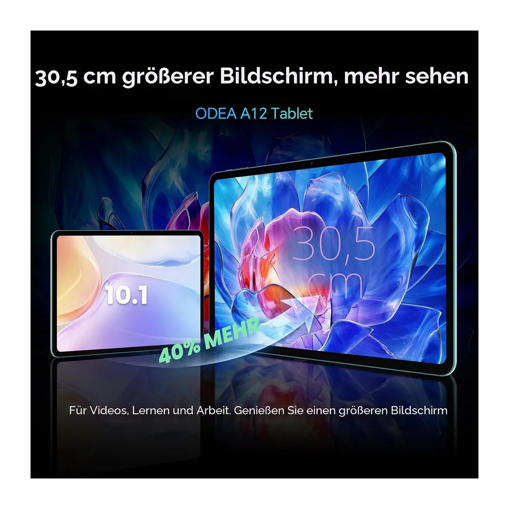 ODEA Tablet 12 Zoll 2K Display Android Tablets mit Stift und Hülle — 2