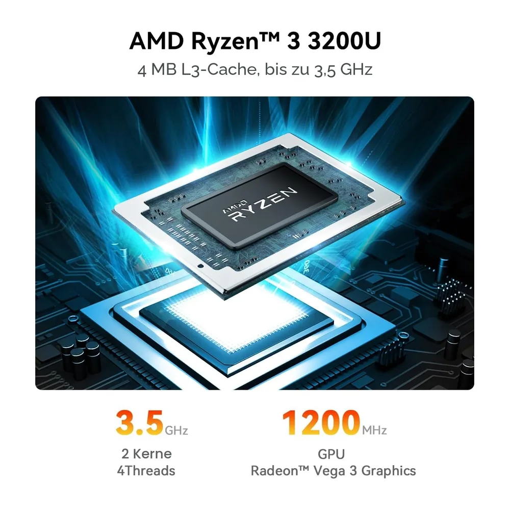 Beelink Mini PC SER3 Mini Computer mit AMD Ryzen 3 3200U (2C/4T — 3