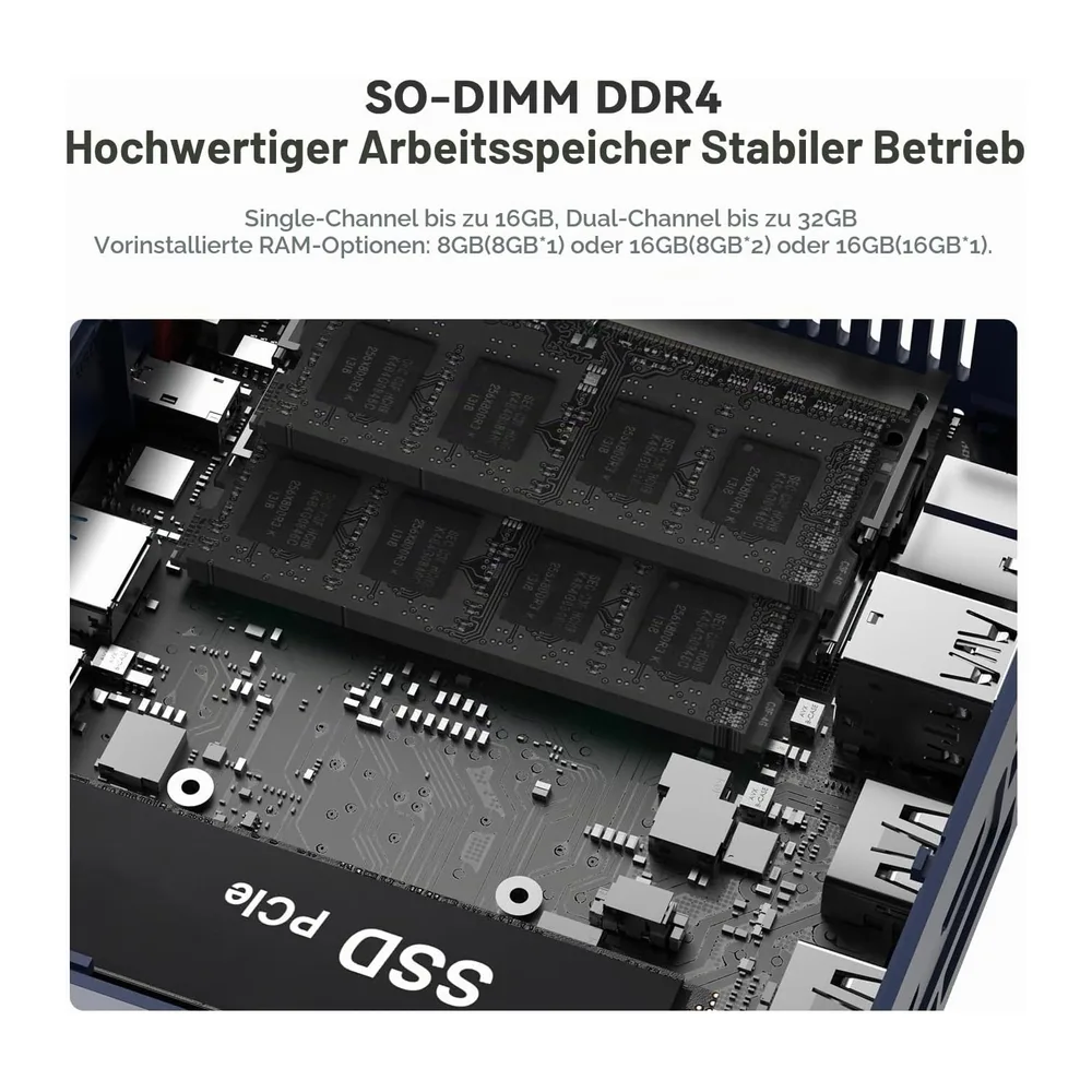 Beelink SER3 Mini PC, AMD Ryzen 3 3200U (2C/4T, bis 3,5GHz) Micro Desktop Computer, 8GB DDR4 RAM, 256GB NVMe — 4
