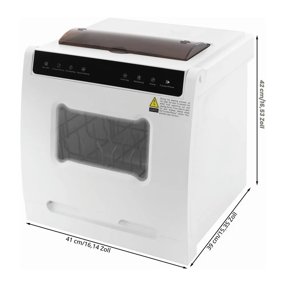 Mini Geschirrspüler Tischgeschirrspüler 4–6 Personen 800W Kompakt Spülmaschine Touchscreen 6 Programme leise — 2