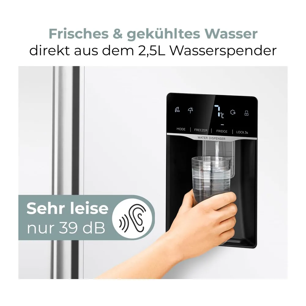 Bomann® Side by Side Kühlschrank | Wasserspender mit Tank | Energieklasse D | 177cm | NoFrost | 5 Jahre — 3