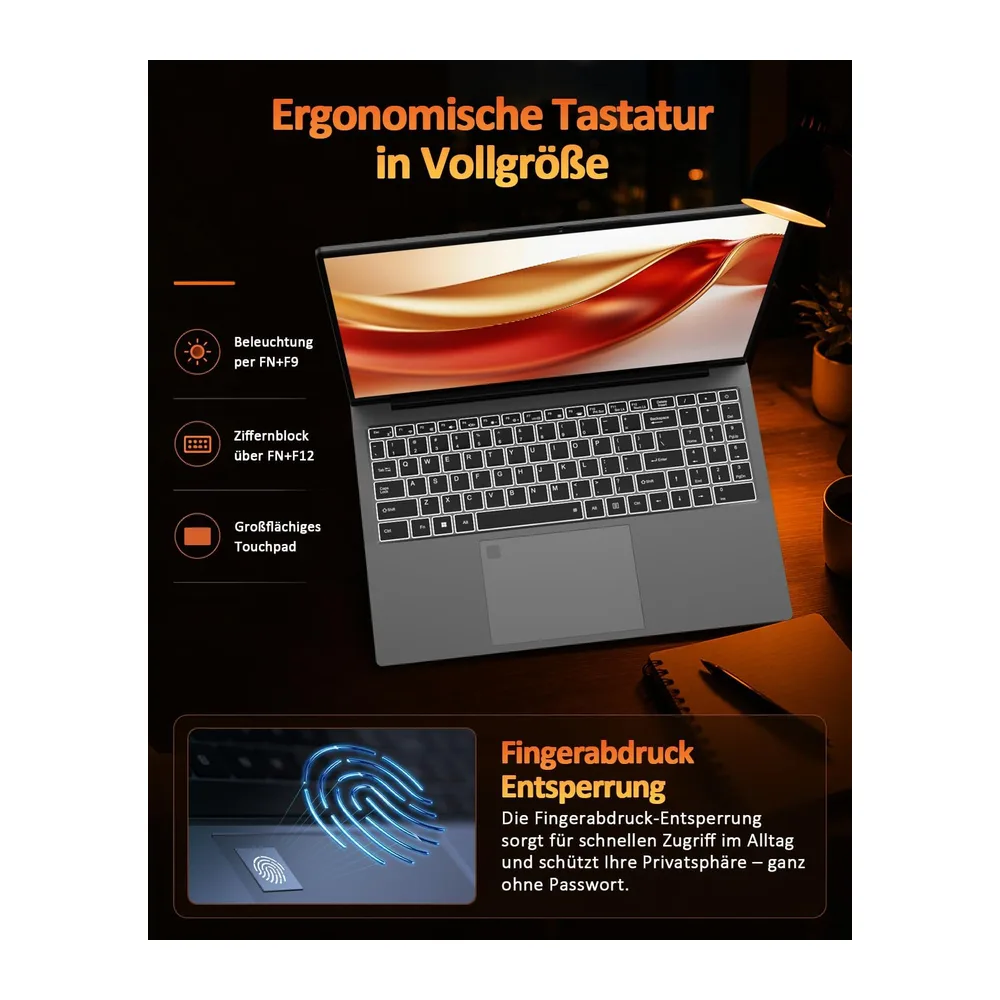 Molegar 2026 Laptop 17 Zoll Mit Deutscher Tastaturfolie|Lange Akkulaufzeit — 6