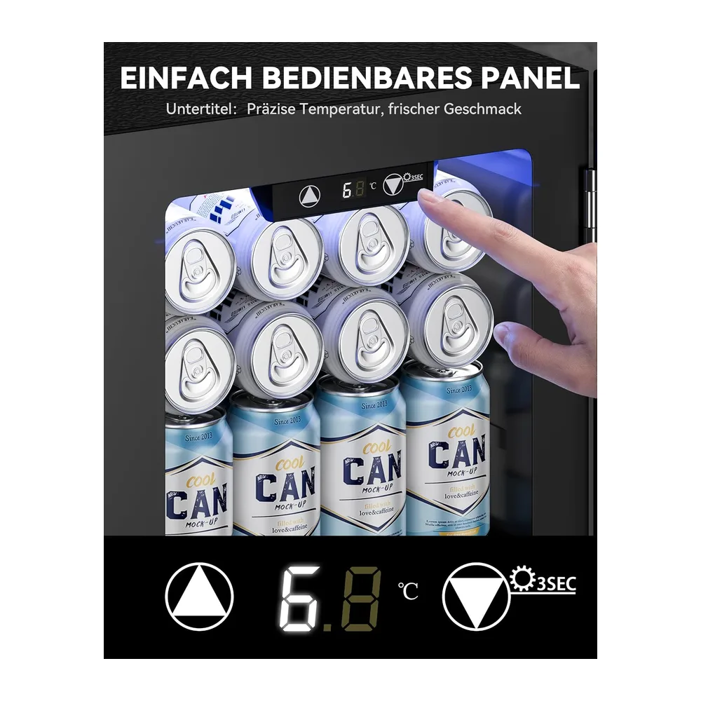 JUMMICO Getränkekühlschrank 18L Schwarz leise Kompressor 4-16°C [Energieklasse E] — 2