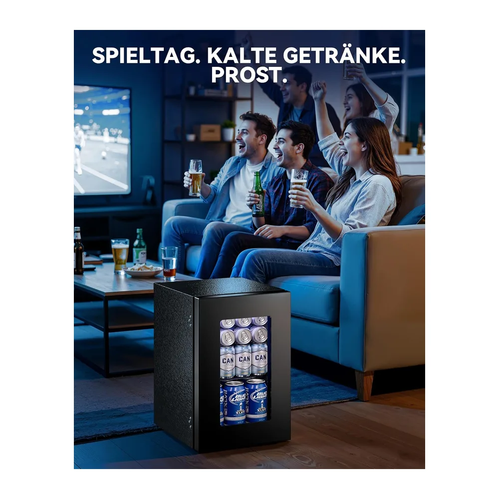 JUMMICO Getränkekühlschrank 18L Schwarz leise Kompressor 4-16°C [Energieklasse E] — 6