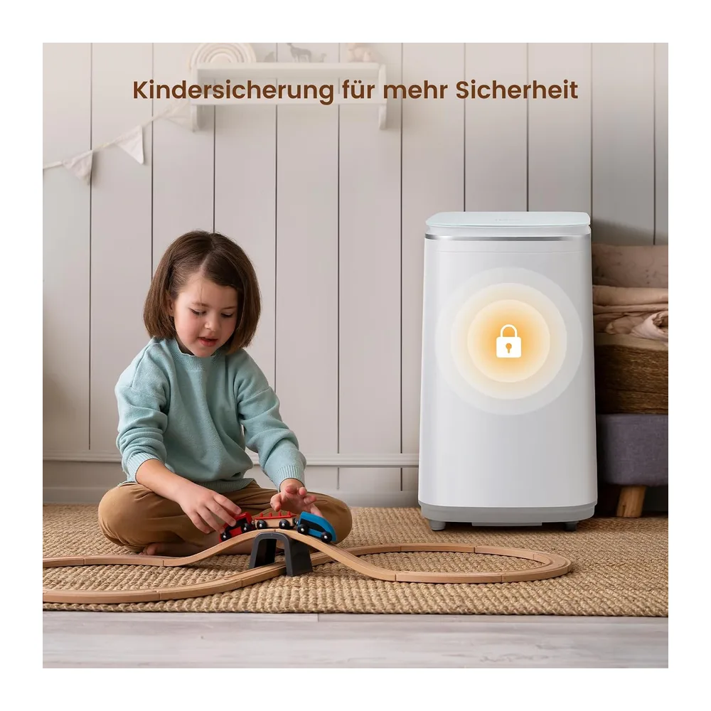 HAVA T01 Plus Mini Waschmaschine, 3 kg Fassungsvermögen, Ablaufpumpe [Energieklasse A] — 6
