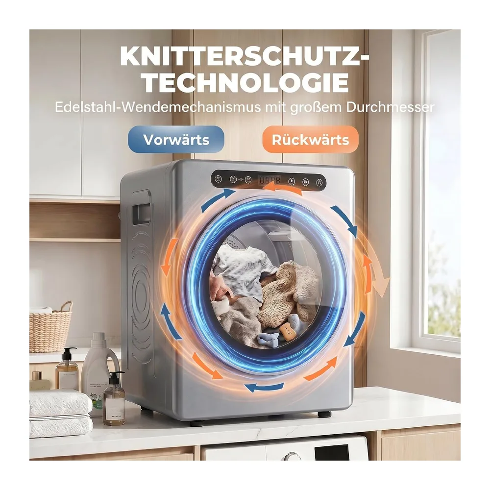 HOMCOM Mini Ablufttrockner 5kg Wäschetrockner mit Sterilisation — 5