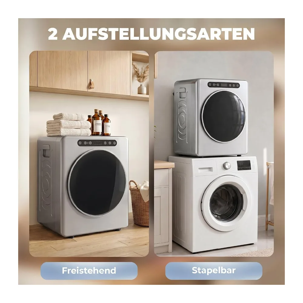 HOMCOM Mini Ablufttrockner 5kg Wäschetrockner mit Sterilisation — 6