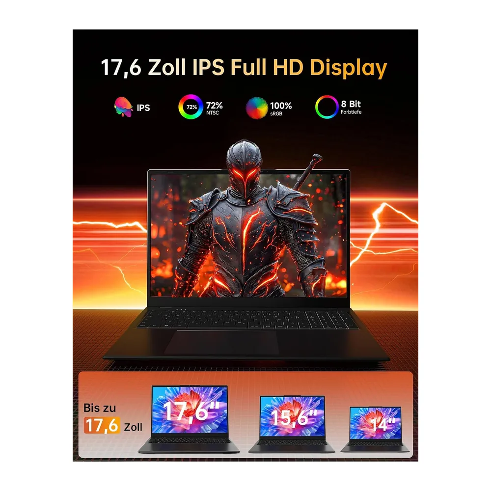 jumper 17,6 Zoll Laptop 16GB RAM 256GB SSD für Unternehmen und Studenten — 3