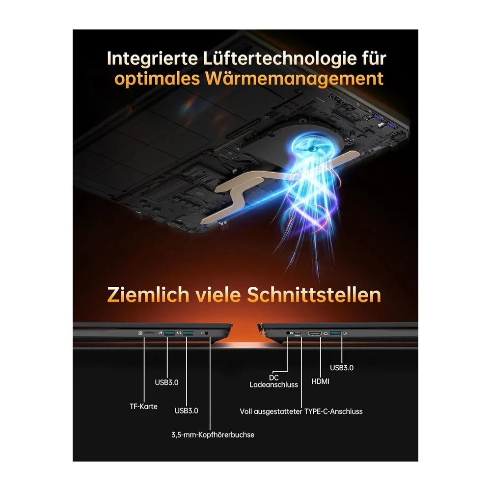 jumper 17,6 Zoll Laptop 16GB RAM 256GB SSD für Unternehmen und Studenten — 5