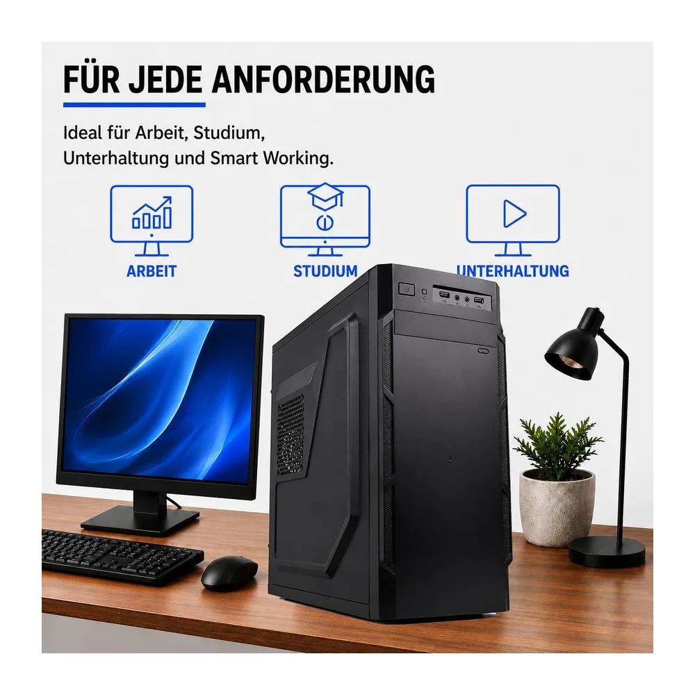 Desktop-PC • Intel Core i7-8700 • 16 GB RAM DDR4 • 512 GB SSD nvme • Windows 11 Pro • WiFi • Office 365 • — 5