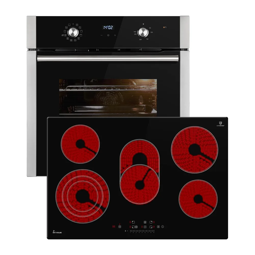 KKT KOLBE Herdset SET8810CH77RL, Backofen und Glaskeramikkochfeld [Energieklasse A+]