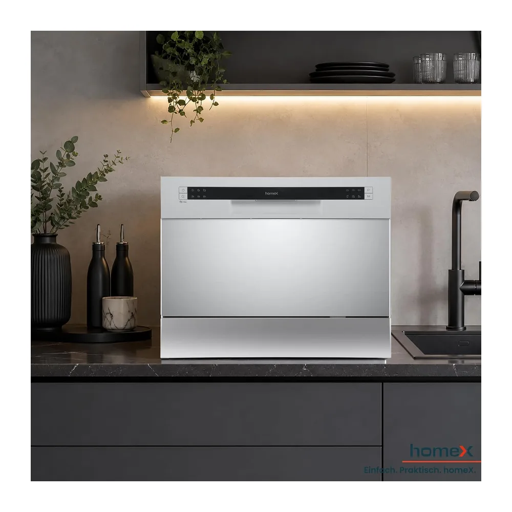 homeX GST6AD-S Tischgeschirrspüler Mini Geschirrspüler für 6 Maßgedecke [Energieklasse D] — 3