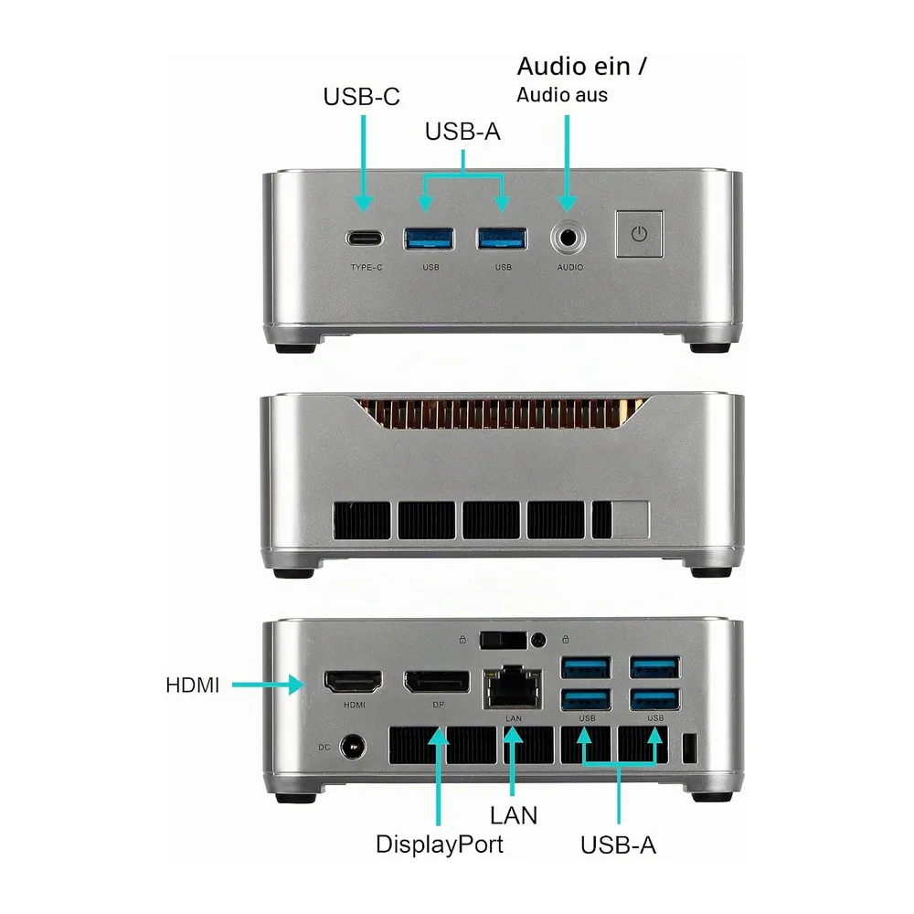 Ankermann ANK-IX H2 Mini PC | 32GB RAM | 1TB NVMe SSD | Windows 11 | Intel Core i5 14450HX | WLAN & Bluetooth — 3