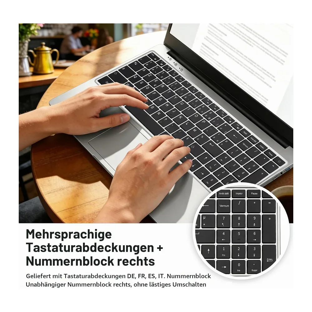Laptop Windows 11 The Notebook, Mit QWERTZ Silikon-Tastaturfolie, 15,6 Zoll Display, Windows 11 — 3