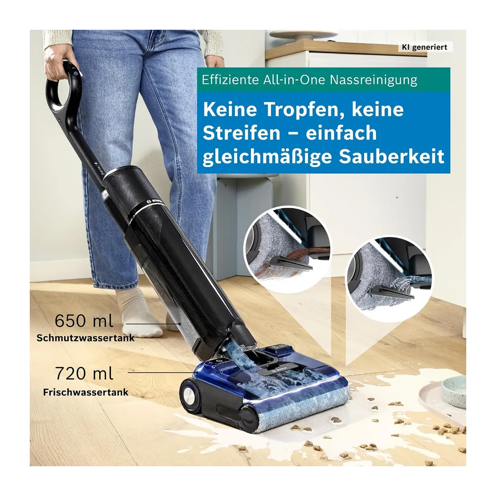 Bosch Nass-Trockensauger, Akku Staubsauger mit Wischfunktion, Zwei Tank-System, 180 Grad Lay-Flat — 3